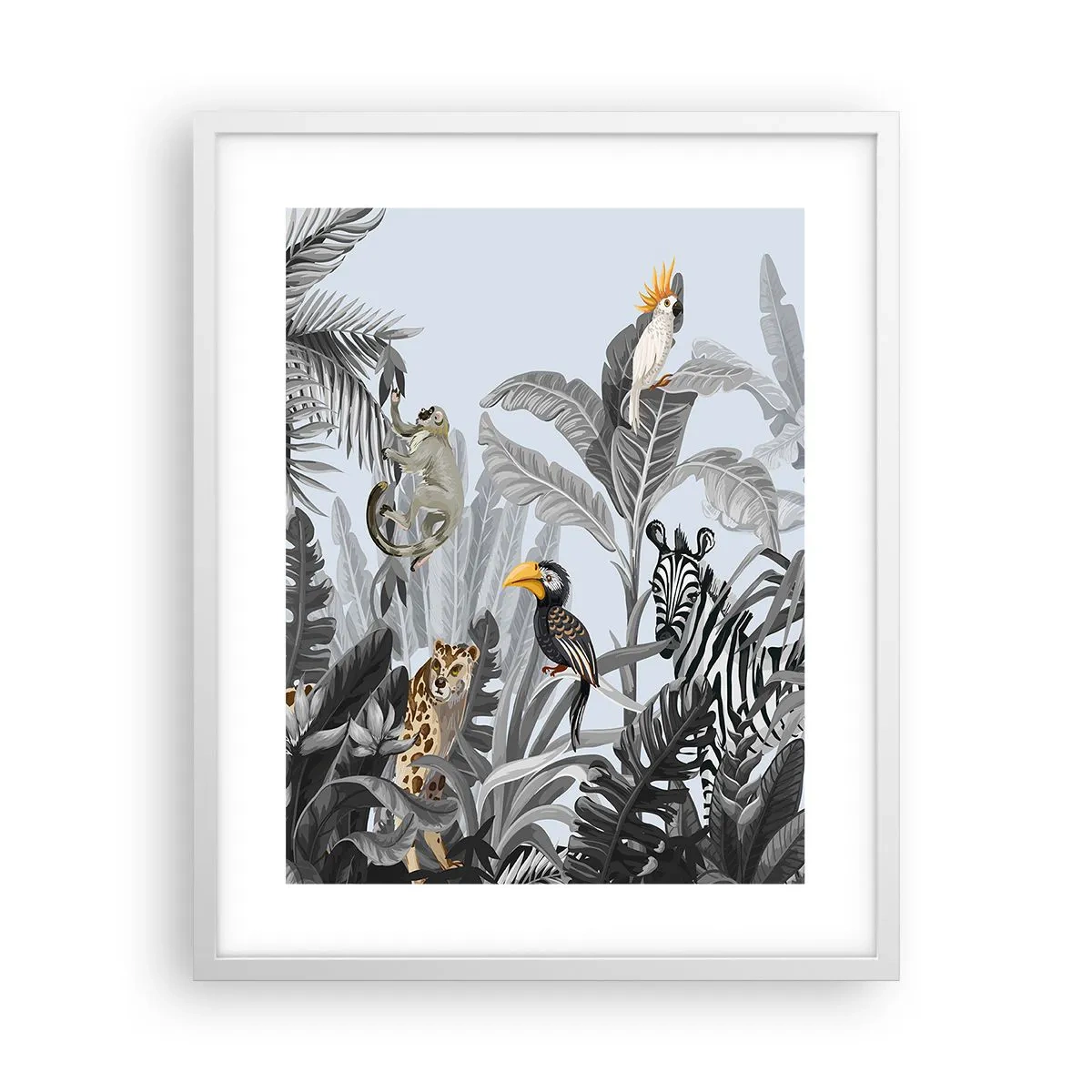 Affisch i vit ram - Afrikansk saga - 40x50 cm