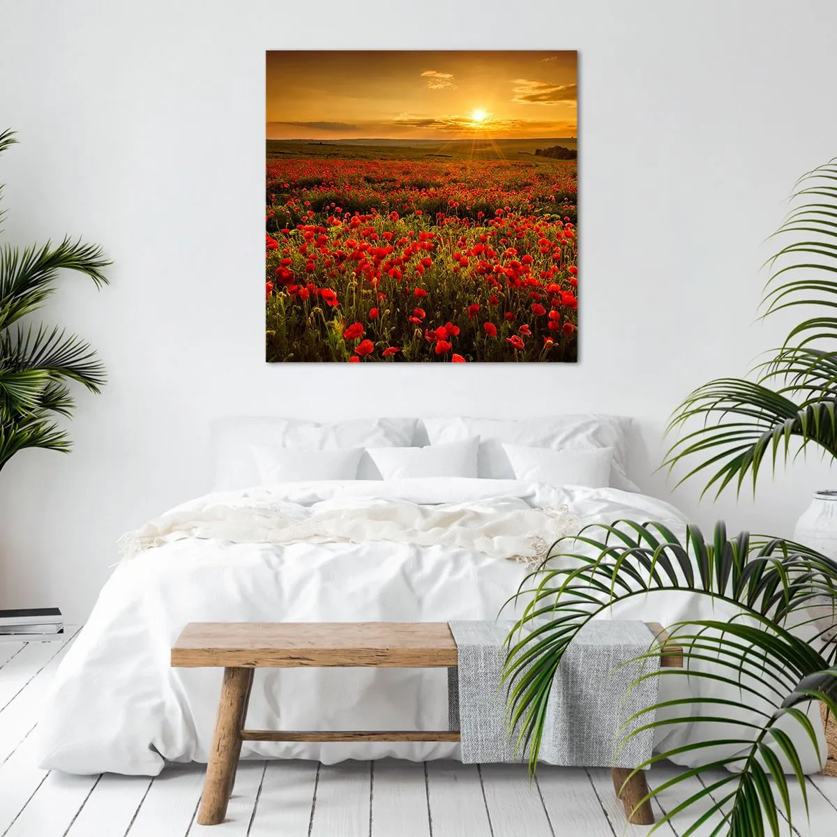 Canvastavla - Bild på duk - Bland brusande ängars vågor, bland blommornas flod - 70x70 cm