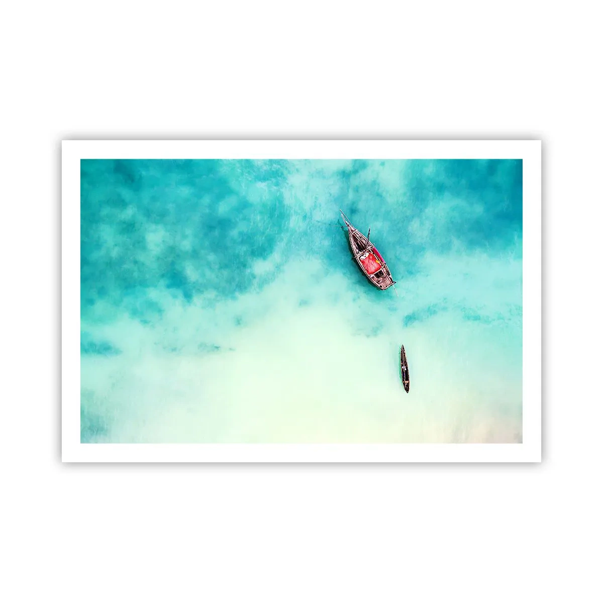 Affisch - Högvatten på stranden i Zanzibar… - 91x61 cm