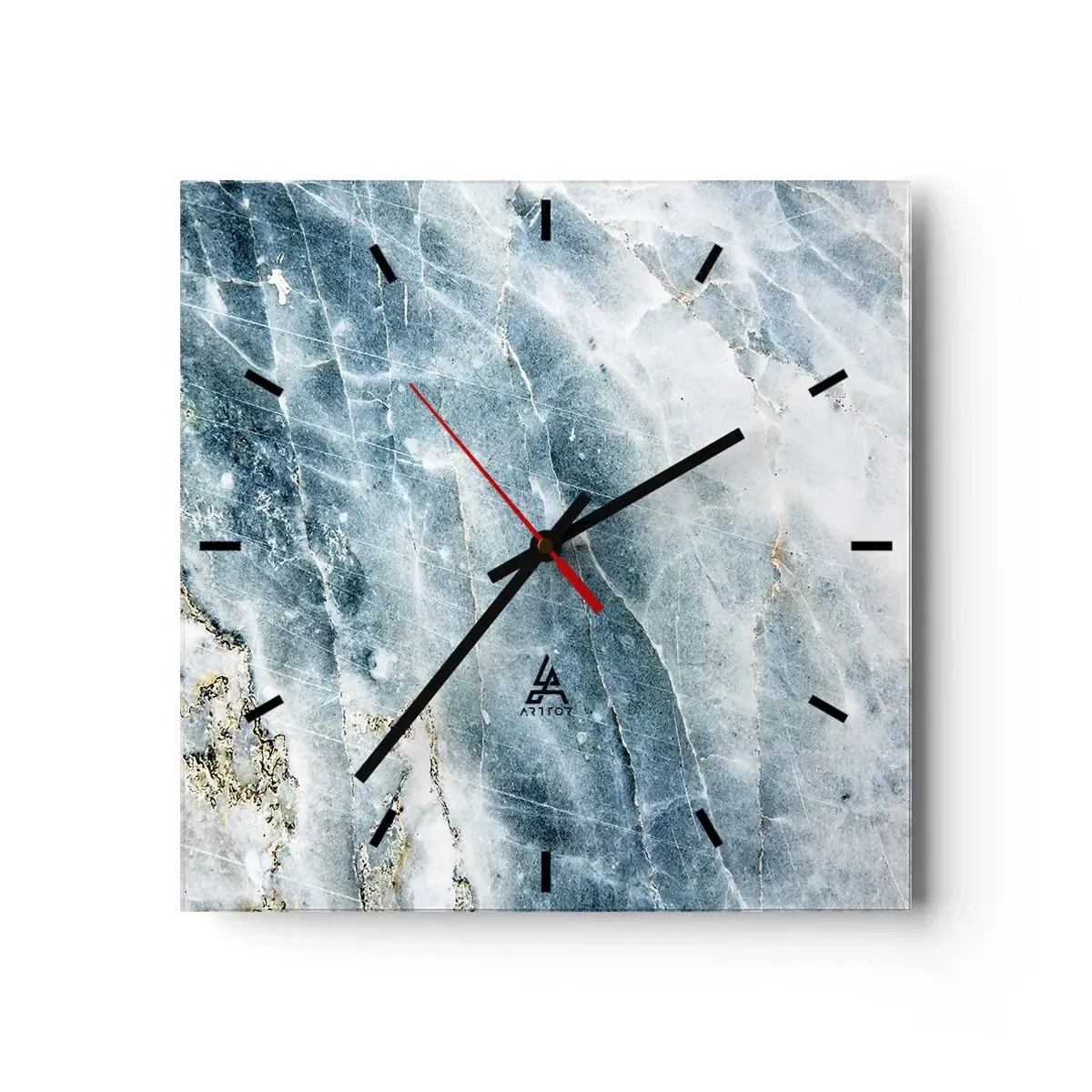 Väggklocka - Klocka på glas - Isvärld - 30x30 cm