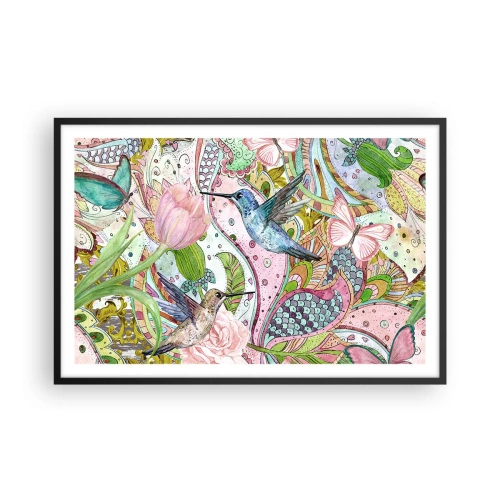 Affisch i svart ram - Inbäddade i klätterväxter - 91x61 cm