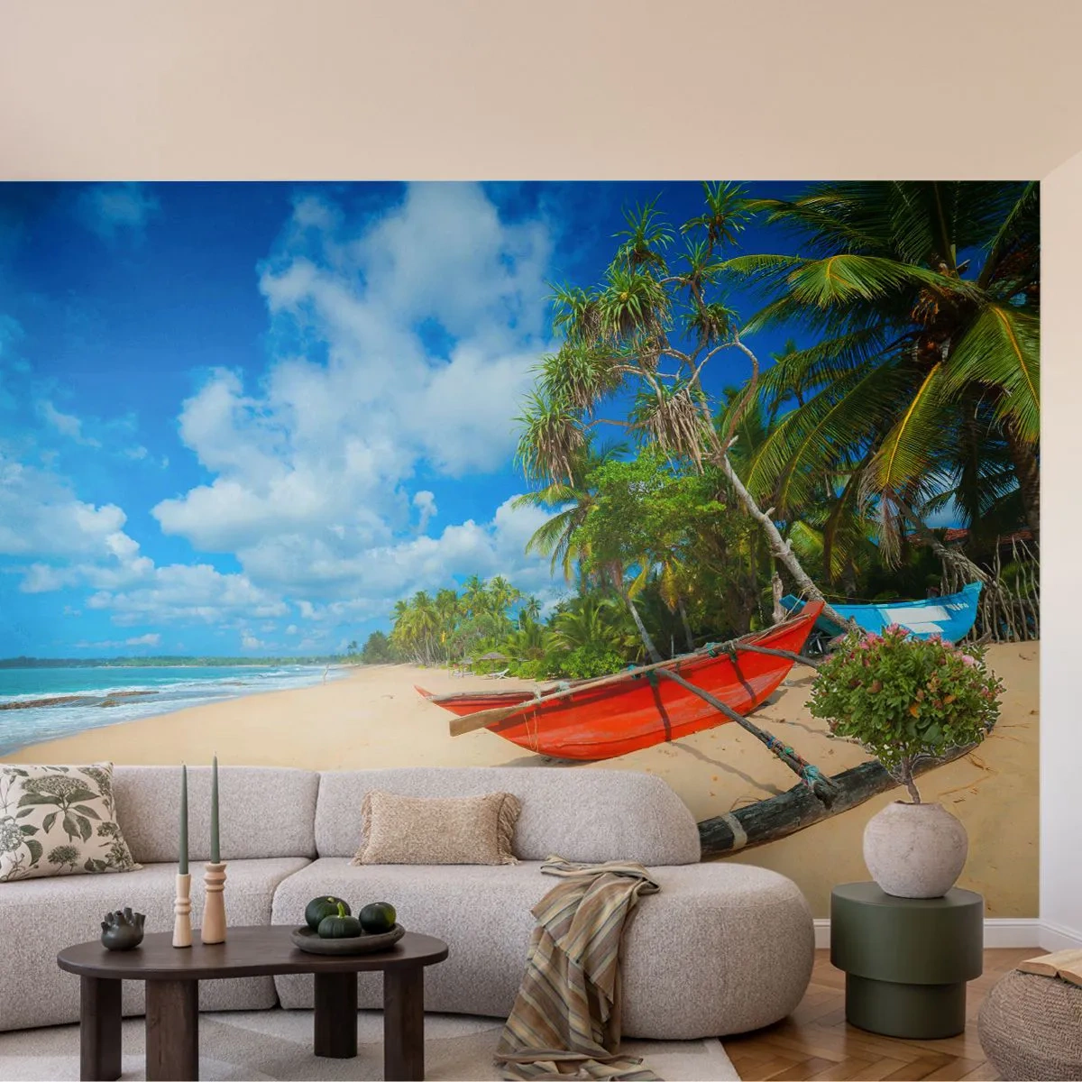 Fototapet Premium Sand - Tropikens charm - Landskap, Hav, Exotisk strand - 100x70 cm