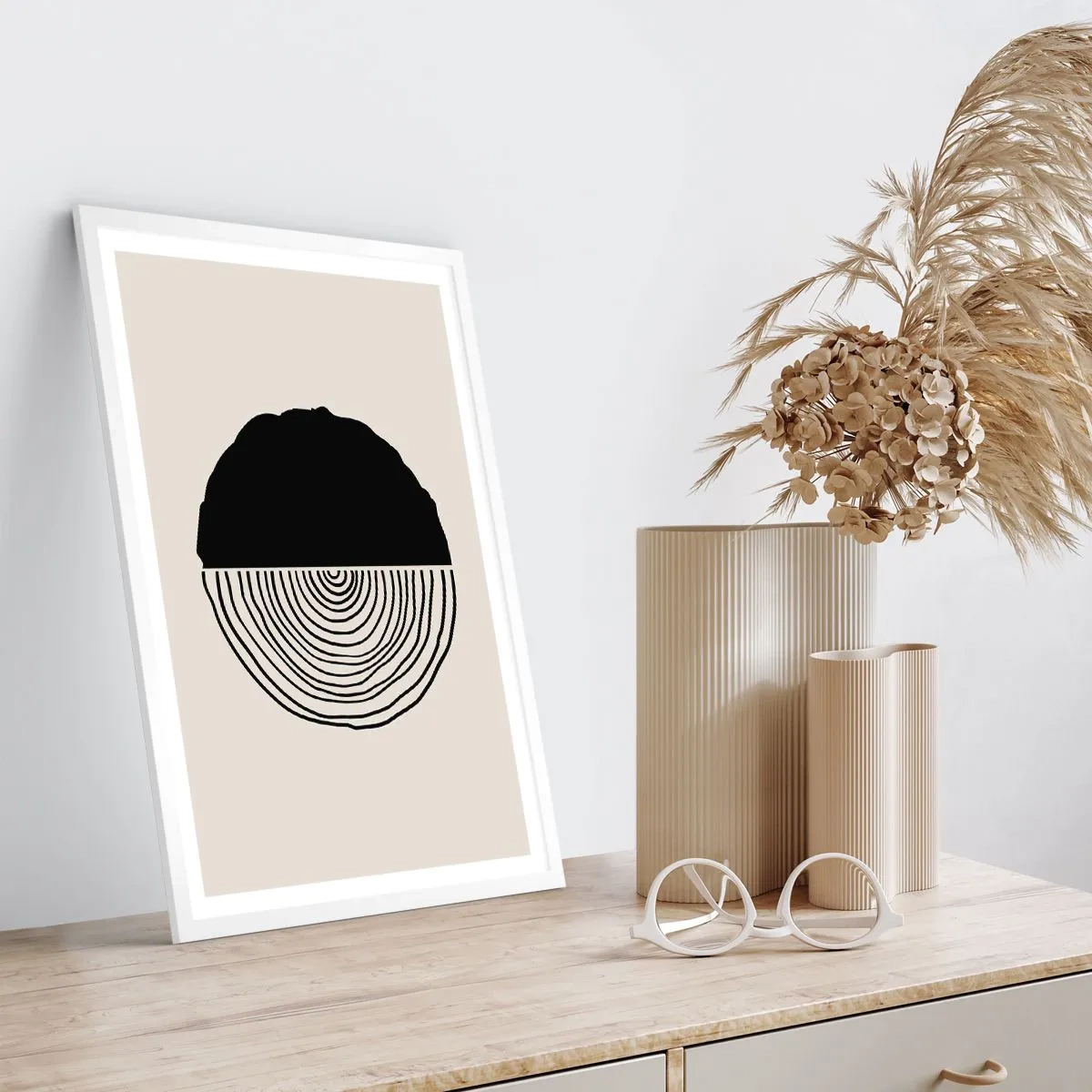 Affisch i vit ram - Hälften hälften - 61x91 cm