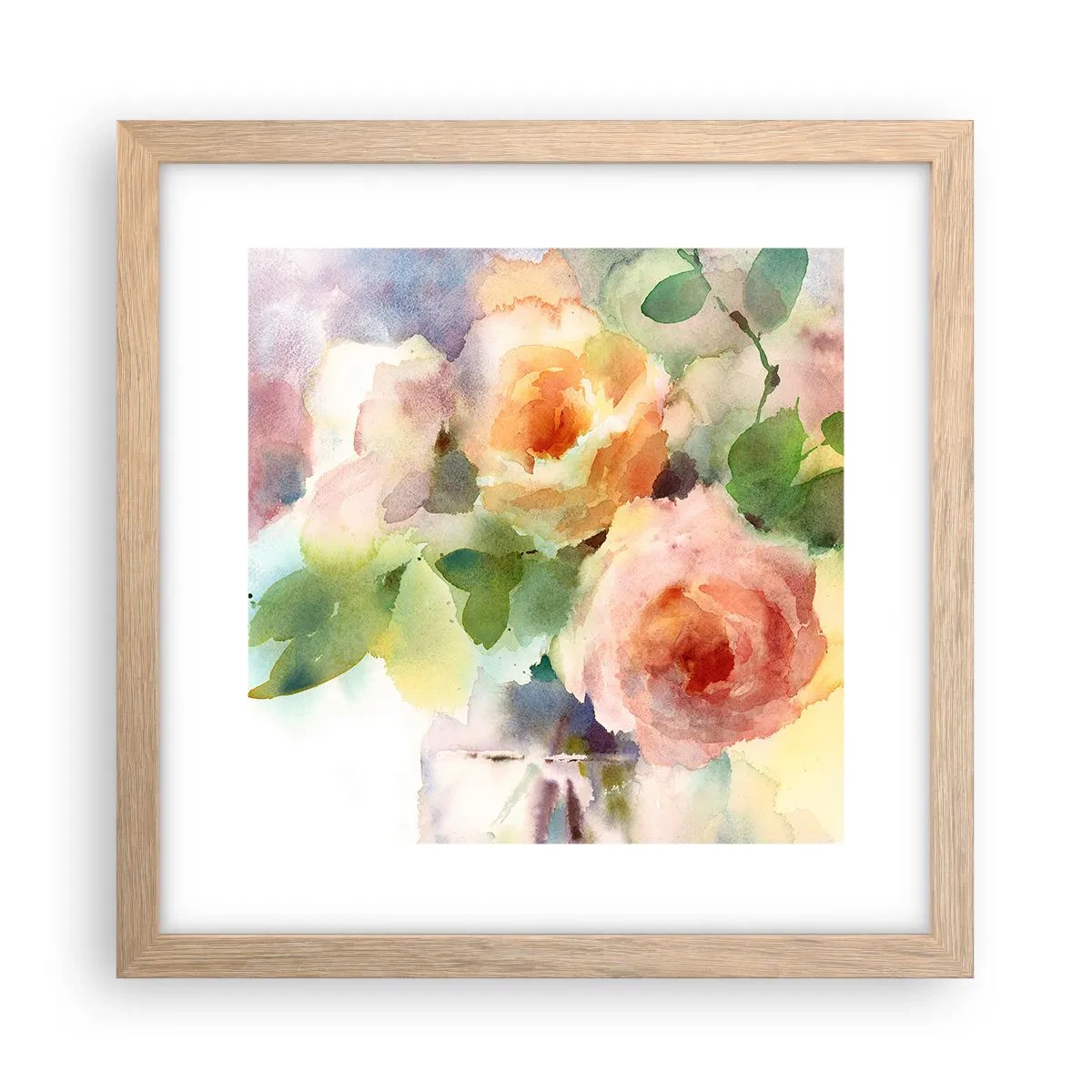 Affisch i ram av ljusek - Delikat som en akvarell - 30x30 cm