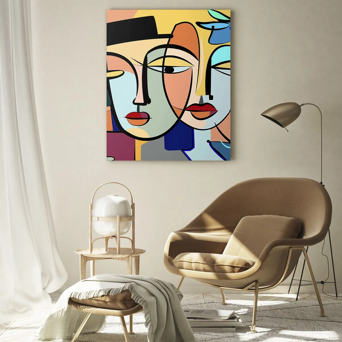 Glastavla - Bild på glas - Picassos randez vous - 50x70 cm