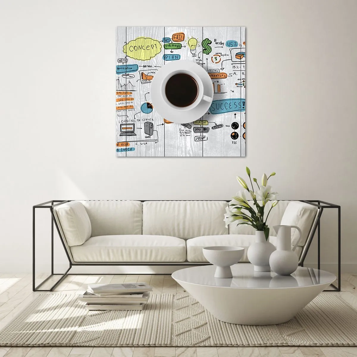 Glastavla - Bild på glas - Rastdags - 70x70 cm