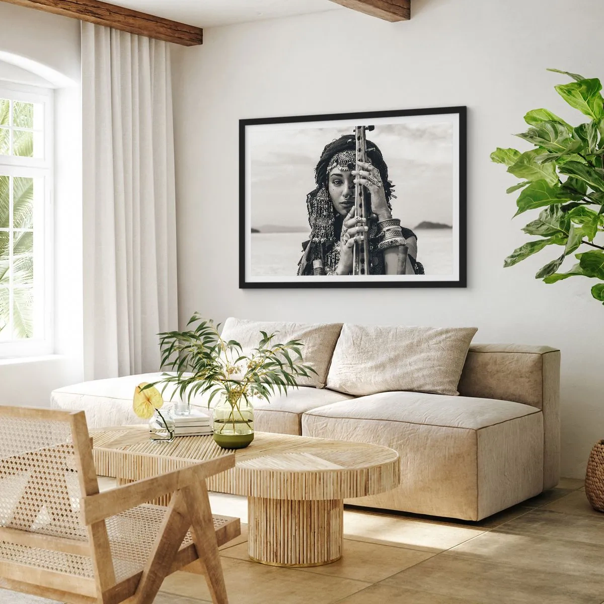 Affisch i svart ram - Bara Orientens musik - 70x50 cm