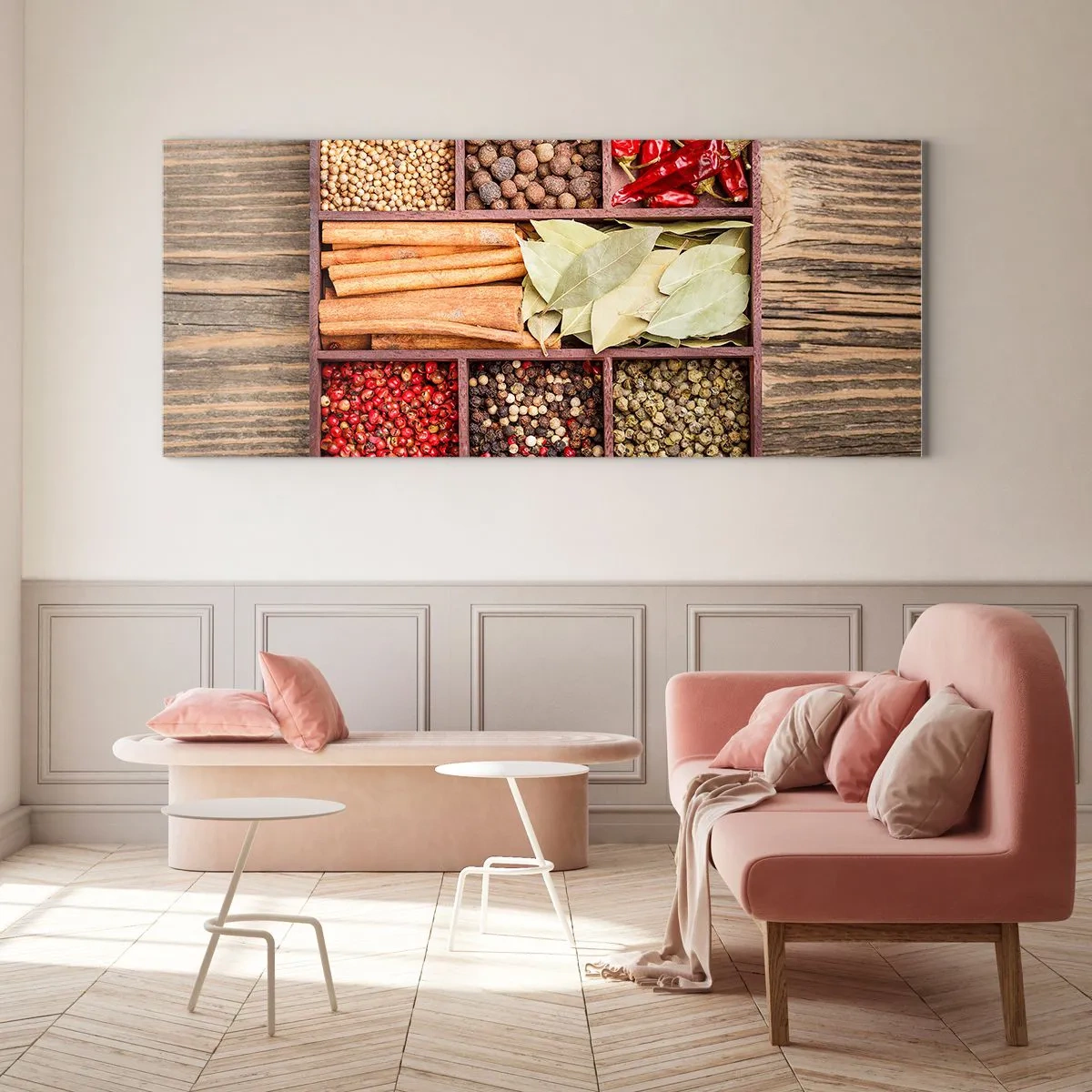 Glastavla - Bild på glas - Formordning, arombukett - 100x40 cm