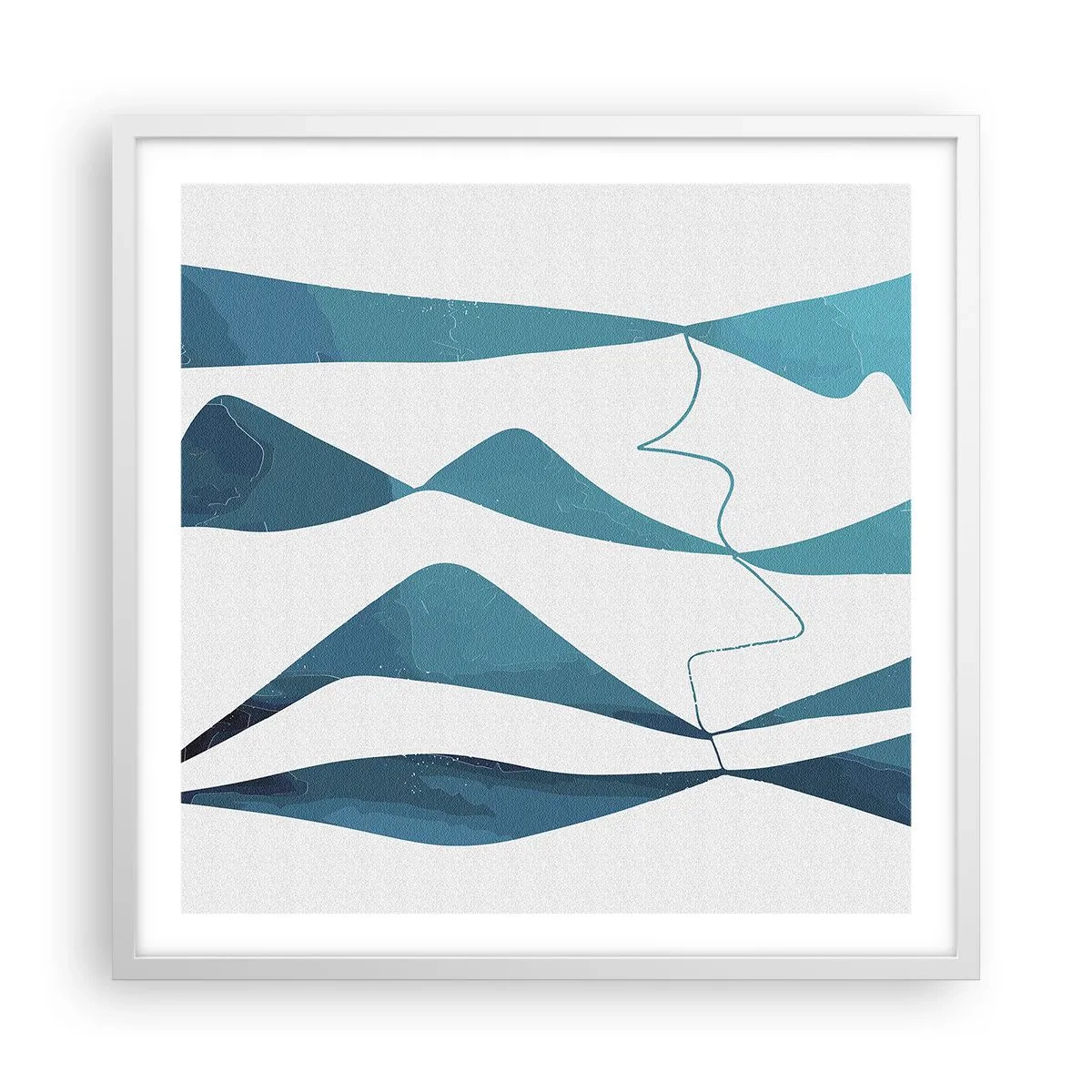 Affisch i vit ram - Abstraktion: en turkos förening - 60x60 cm