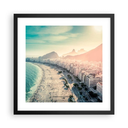 Affisch i svart ram - Evig semester i Rio - 40x40 cm