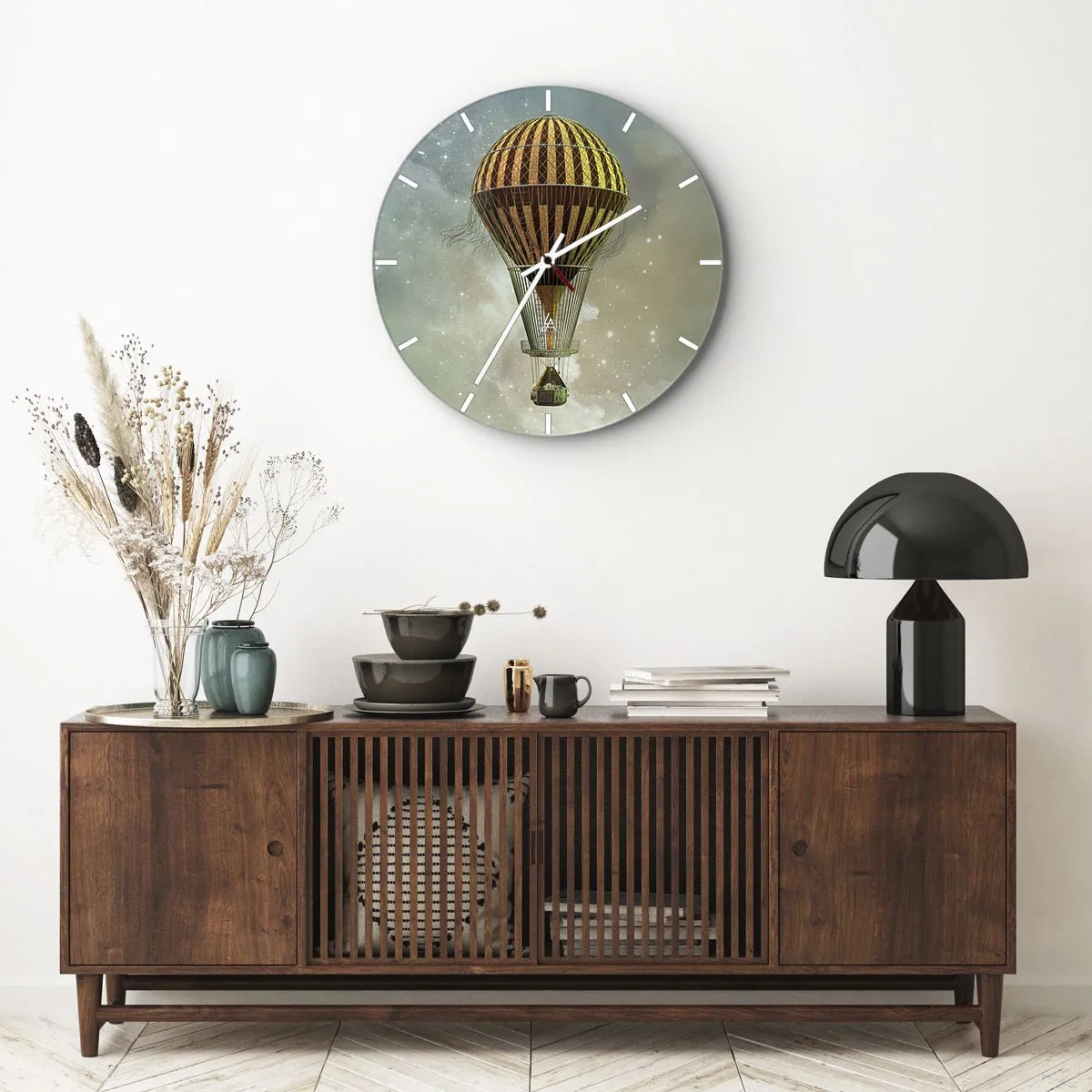 Väggklocka - Klocka på glas - Banbrytande flygningar - 40x40 cm