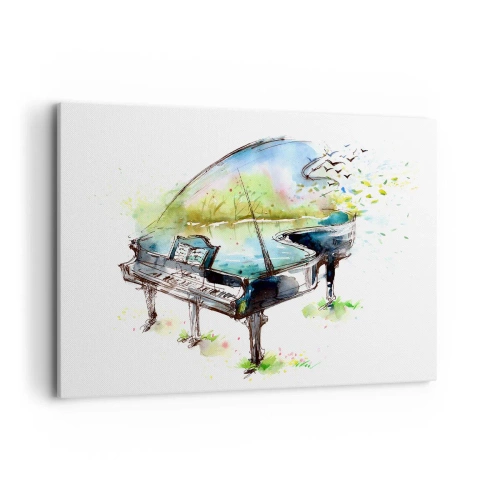 Canvastavla - Bild på duk - Förtrollad i musiken - 100x70 cm
