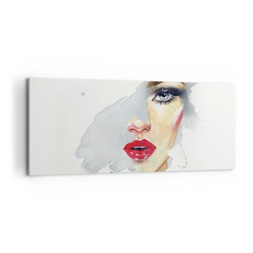 Canvastavla - Bild på duk - Reflektion i vattendroppe - 100x40 cm