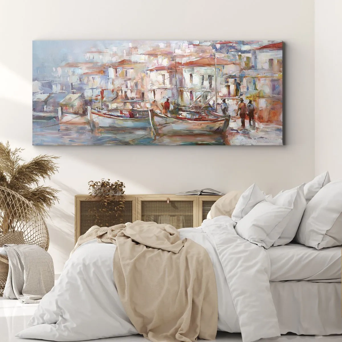Canvastavla - Bild på duk - Pastellfärgad semester - 100x40 cm