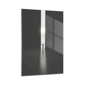 Glastavla - Bild på glas - Ett steg mot den ljusa framtiden - 50x70 cm