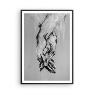 Affisch i svart ram - Början... - 70x100 cm