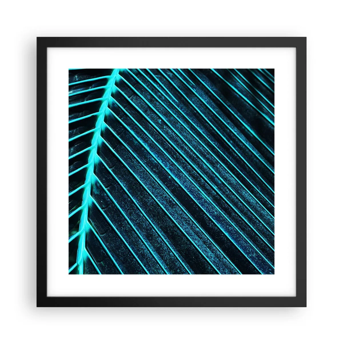 Affisch i svart ram - Grön textur - 40x40 cm