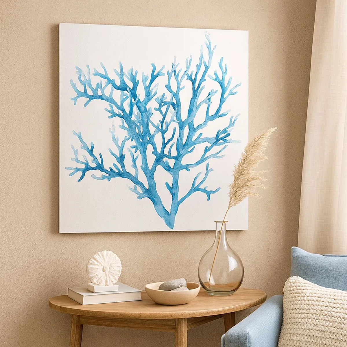 Canvastavla - Bild på duk - Marin filigran - 30x30 cm