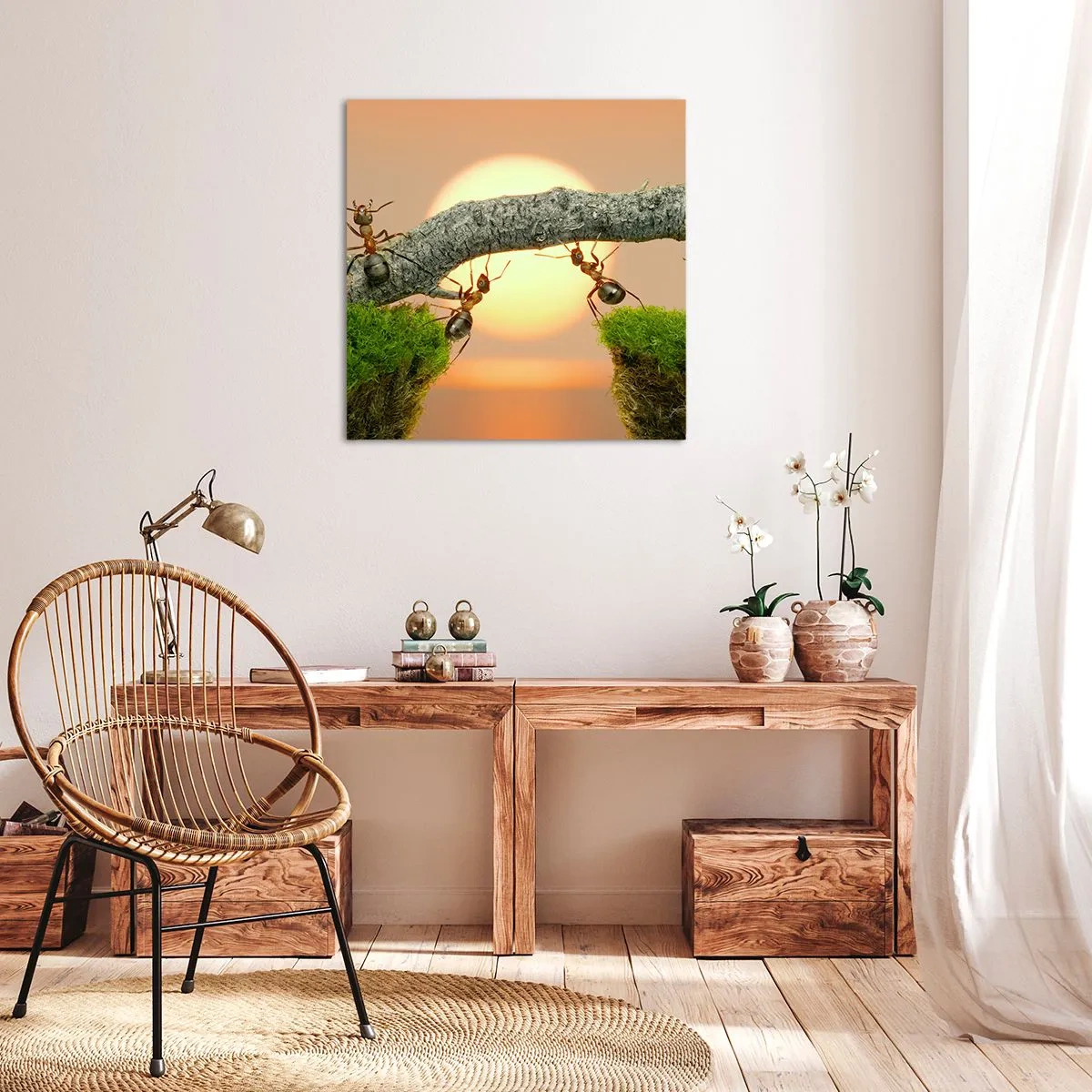 Canvastavla - Bild på duk - Glatt, gemensamt arbete - 70x70 cm