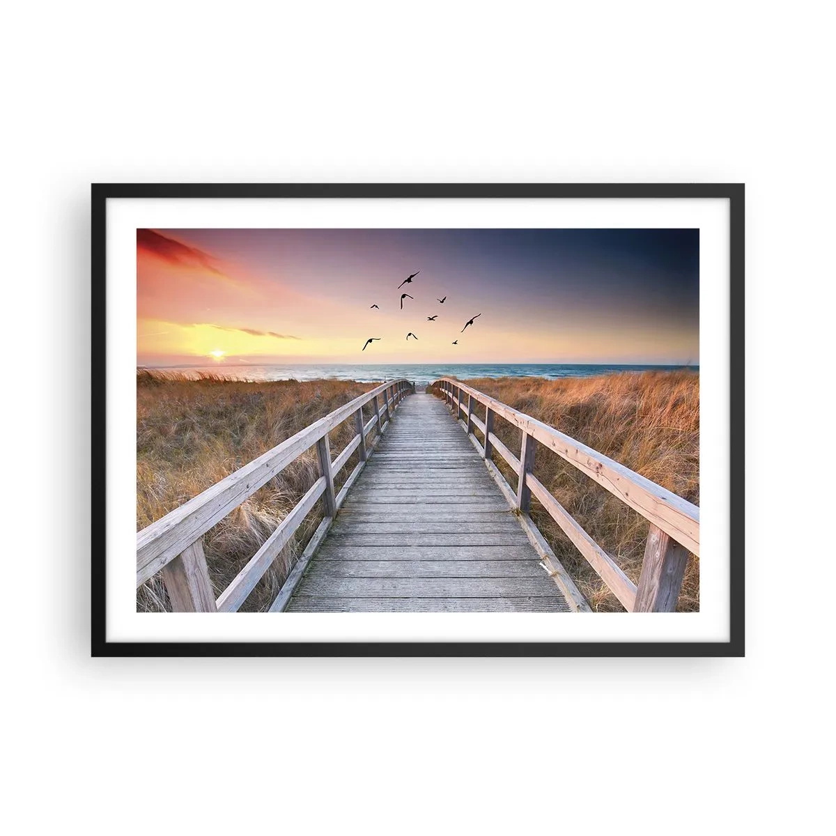 Affisch i svart ram - Startbana - 70x50 cm