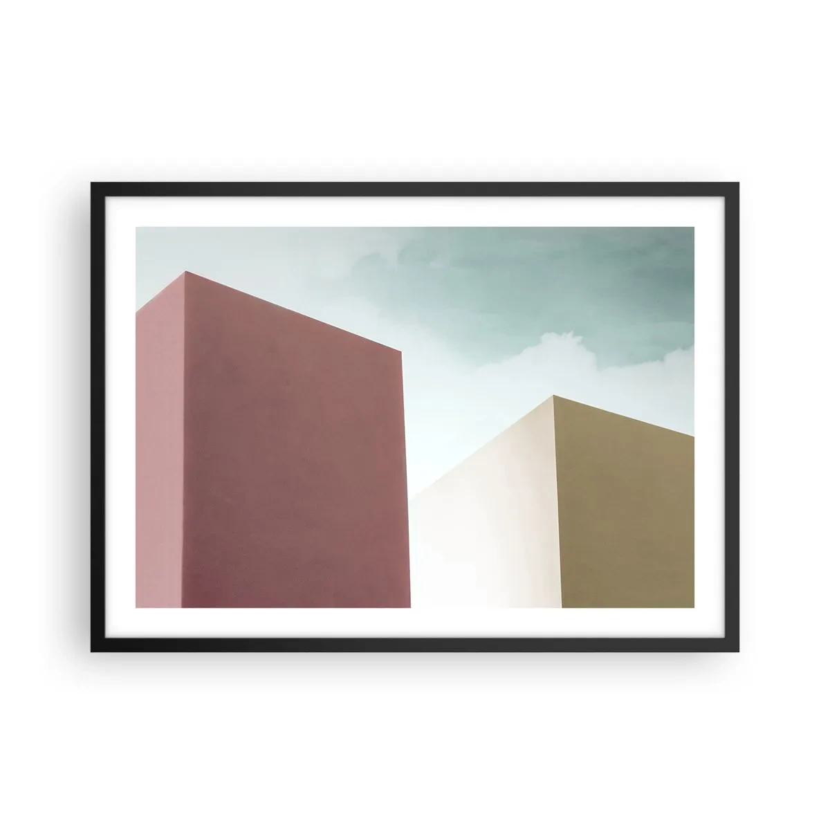 Affisch i svart ram - Geometri av en solig sommar - 70x50 cm