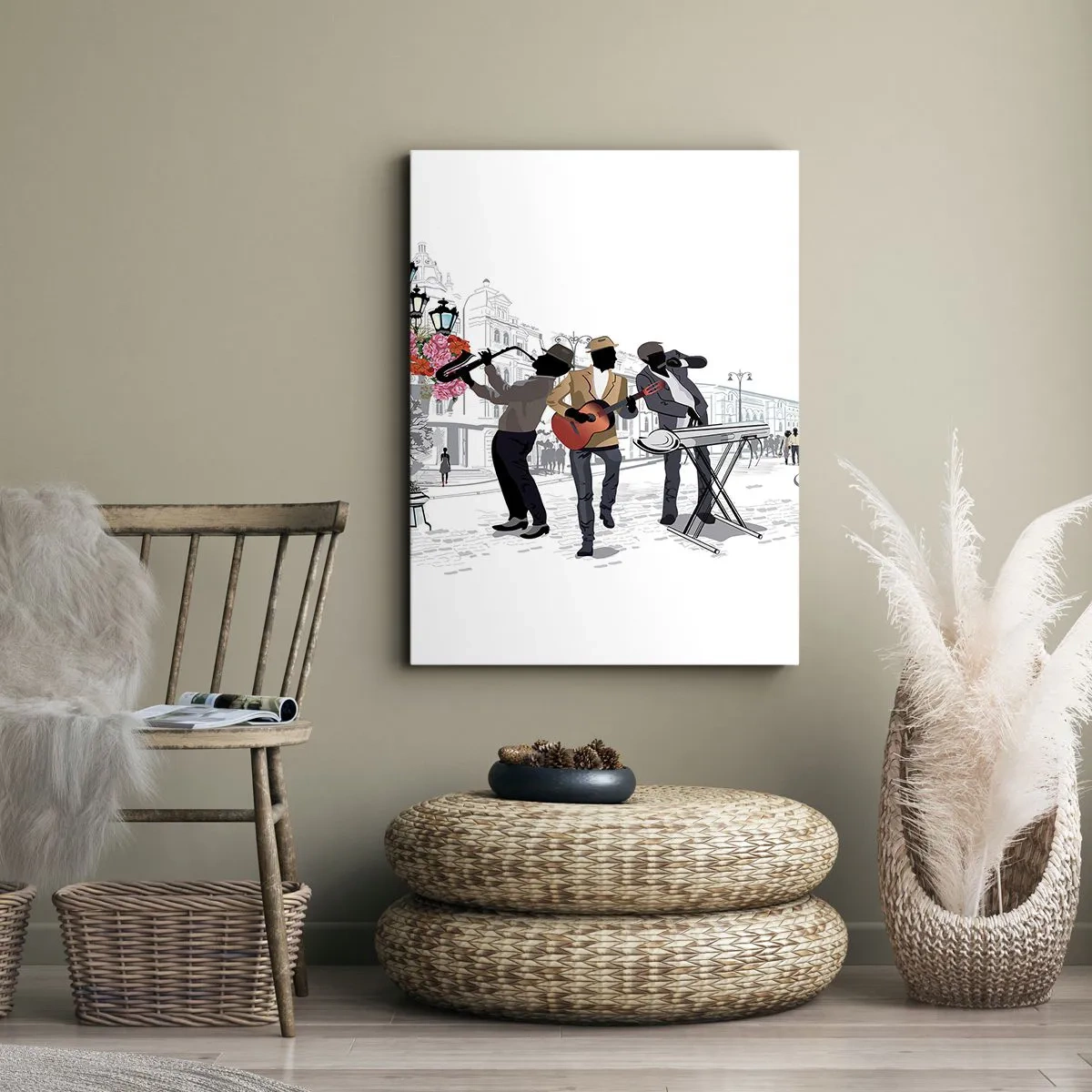Canvastavla - Bild på duk - Gatumusik - 50x70 cm