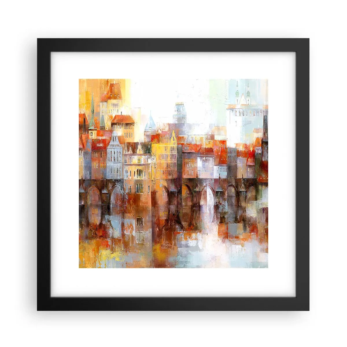 Affisch i svart ram - Vackert under bron - 30x30 cm