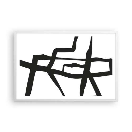 Affisch i vit ram - Svartvit konstruktion - 91x61 cm