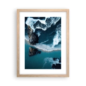 Affisch i ram av ljusek - Insvept i vågorna - 30x40 cm