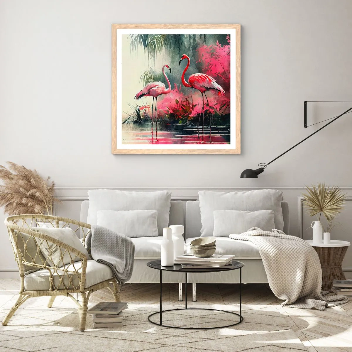 Affisch i ram av ljusek - En lektion i naturlig charm - 40x40 cm