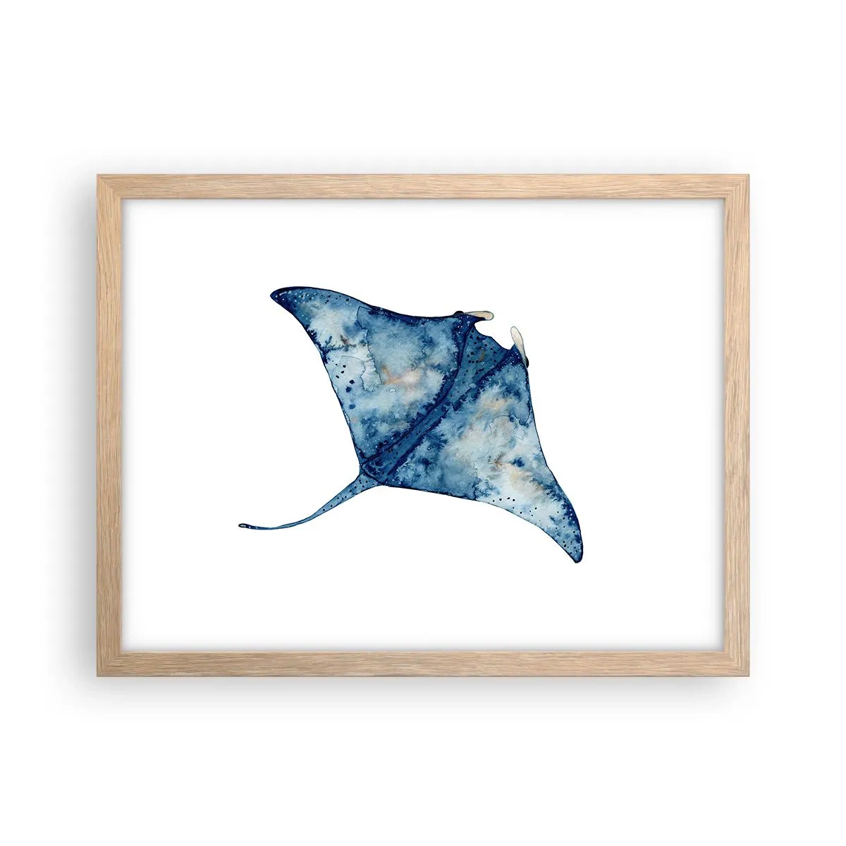 Affisch i ram av ljusek - Liv i blått - 40x30 cm