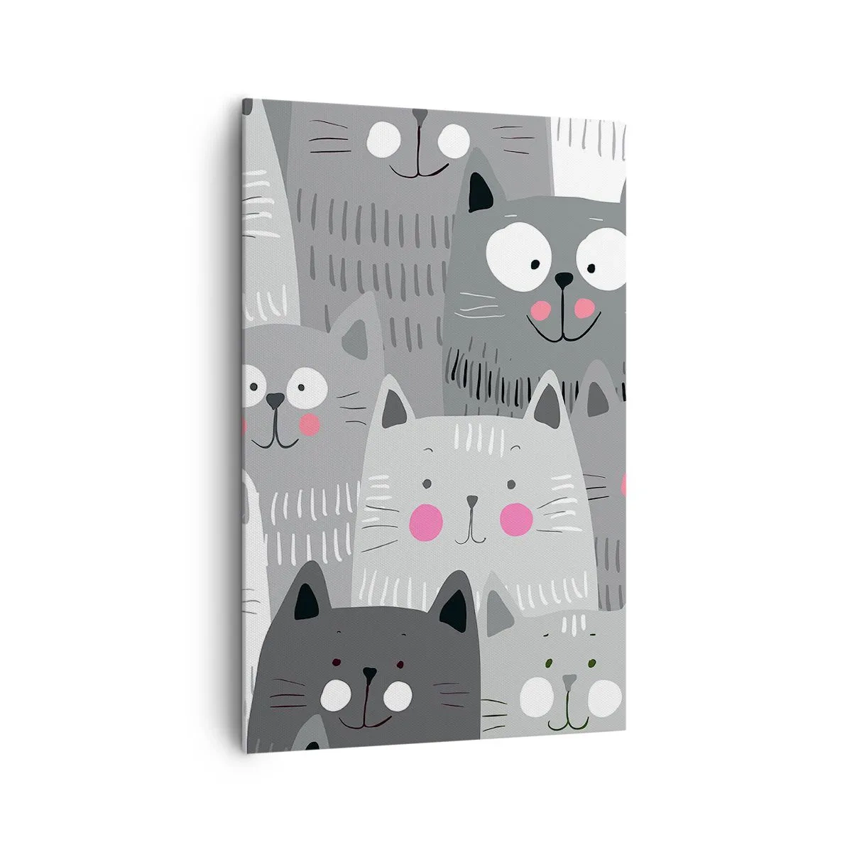 Canvastavla - Bild på duk - Katternas värld - 80x120 cm