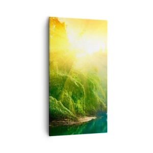 Canvastavla - Bild på duk - Sjunka i solen och skuggan - 55x100 cm