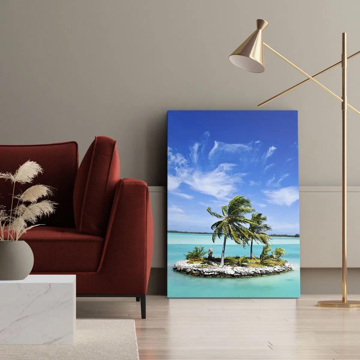 Canvastavla - Bild på duk - Paradis på jorden - 50x70 cm
