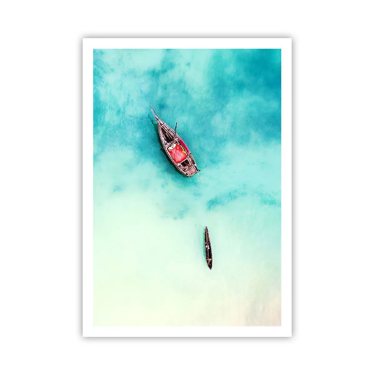Affisch - Högvatten på stranden i Zanzibar… - 70x100 cm
