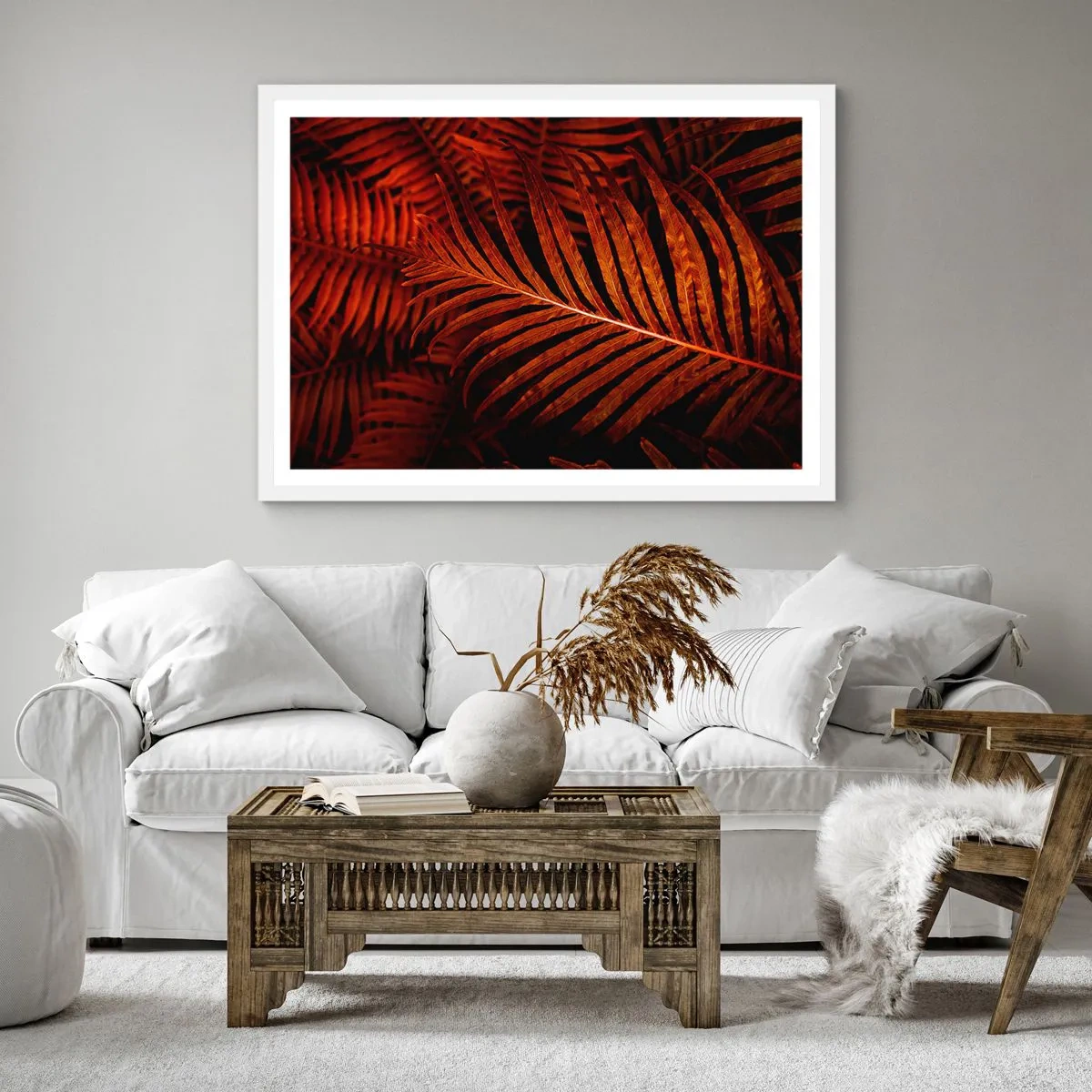 Affisch i vit ram - Livets glöd - 60x60 cm