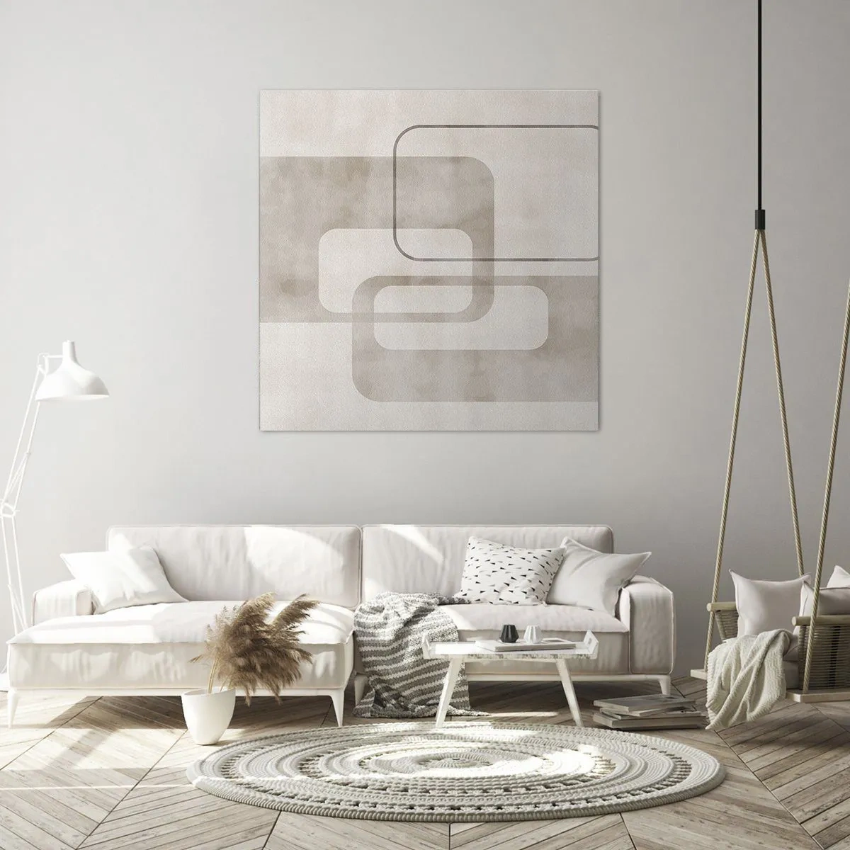Canvastavla - Bild på duk - Geometrisk fug - 60x60 cm