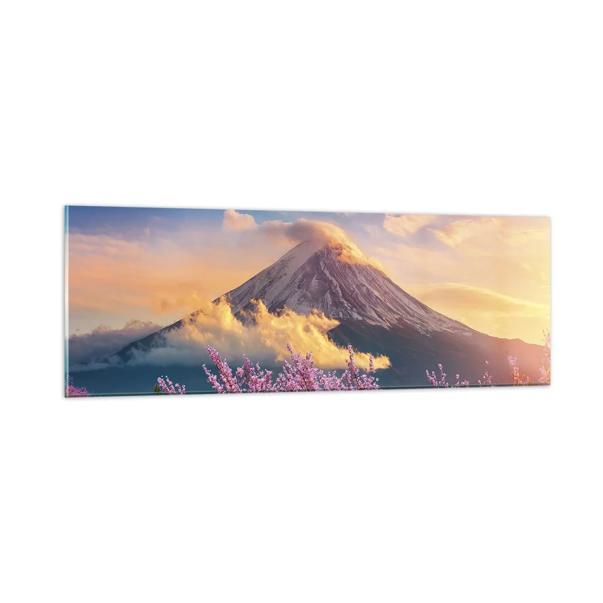 Glastavla - Bild på glas - Japansk helgedom - 90x30 cm