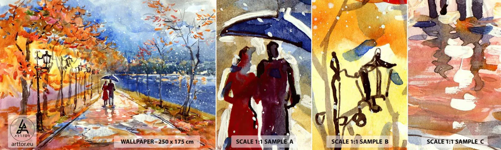 Fototapet Prov Standard Eco - Tillsammans mot tidens gräns - Landskap, Park Avenue, Träd - 100x30 cm