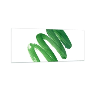 Glastavla - Bild på glas - Ett grönt skämt - 100x40 cm