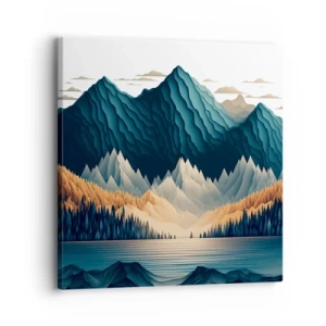 Canvastavla - Bild på duk - Perfekt bergslandskap - 30x30 cm