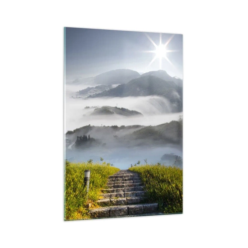 Glastavla - Bild på glas - Upp mot molnen - 70x100 cm