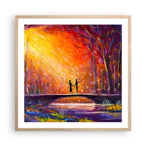 Affisch i ram av ljusek - Himlen älskar också dem - 60x60 cm