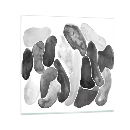 Glastavla - Bild på glas - Stenig abstraktion - 30x30 cm