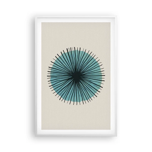 Affisch i vit ram - Radier mot blått - 61x91 cm