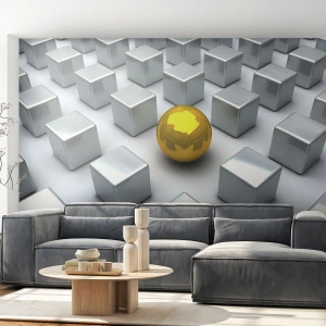 Självhäftande Fototapet Deluxe Sticker - Varför jag? Geometrisk komposition - Abstraktion, 3D, Grafik - 250x175 cm