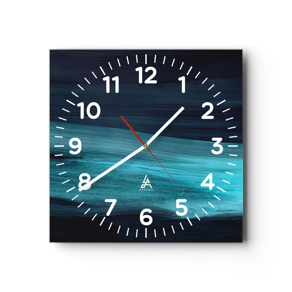 Väggklocka - Klocka på glas - Flyt med strömmen - 30x30 cm