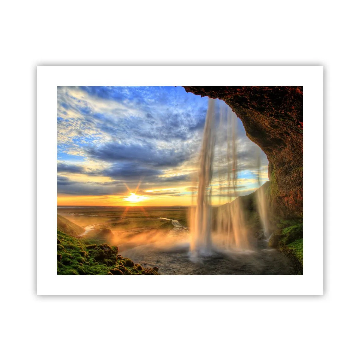 Affisch - Världen bakom ridå av droppar - 50x40 cm