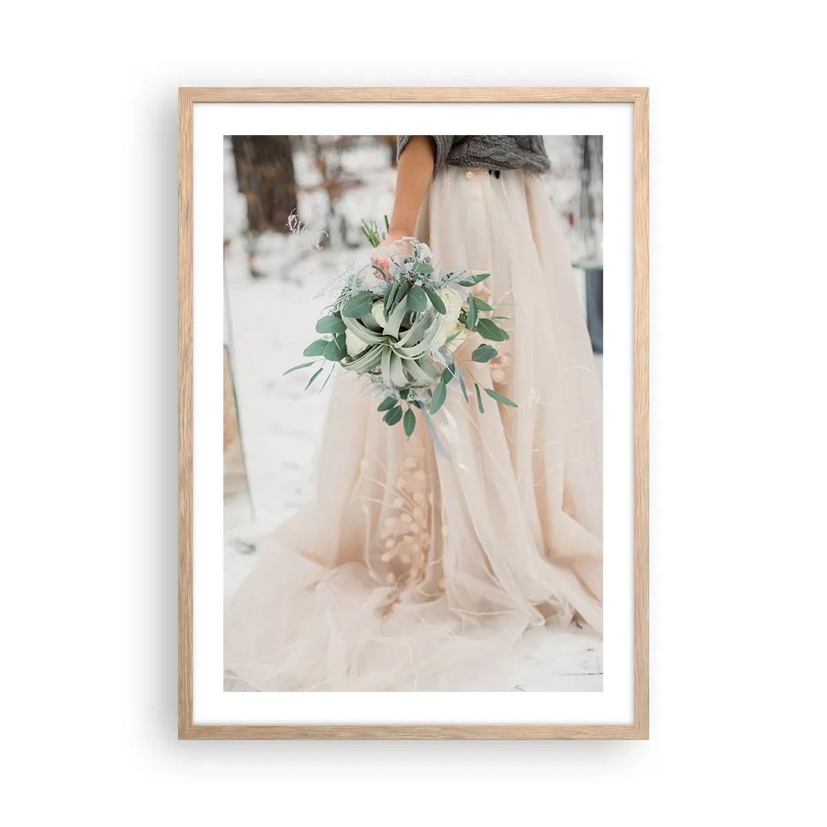 Affisch i ram av ljusek - Och så levde de lyckliga i alla sina dagar - 50x70 cm