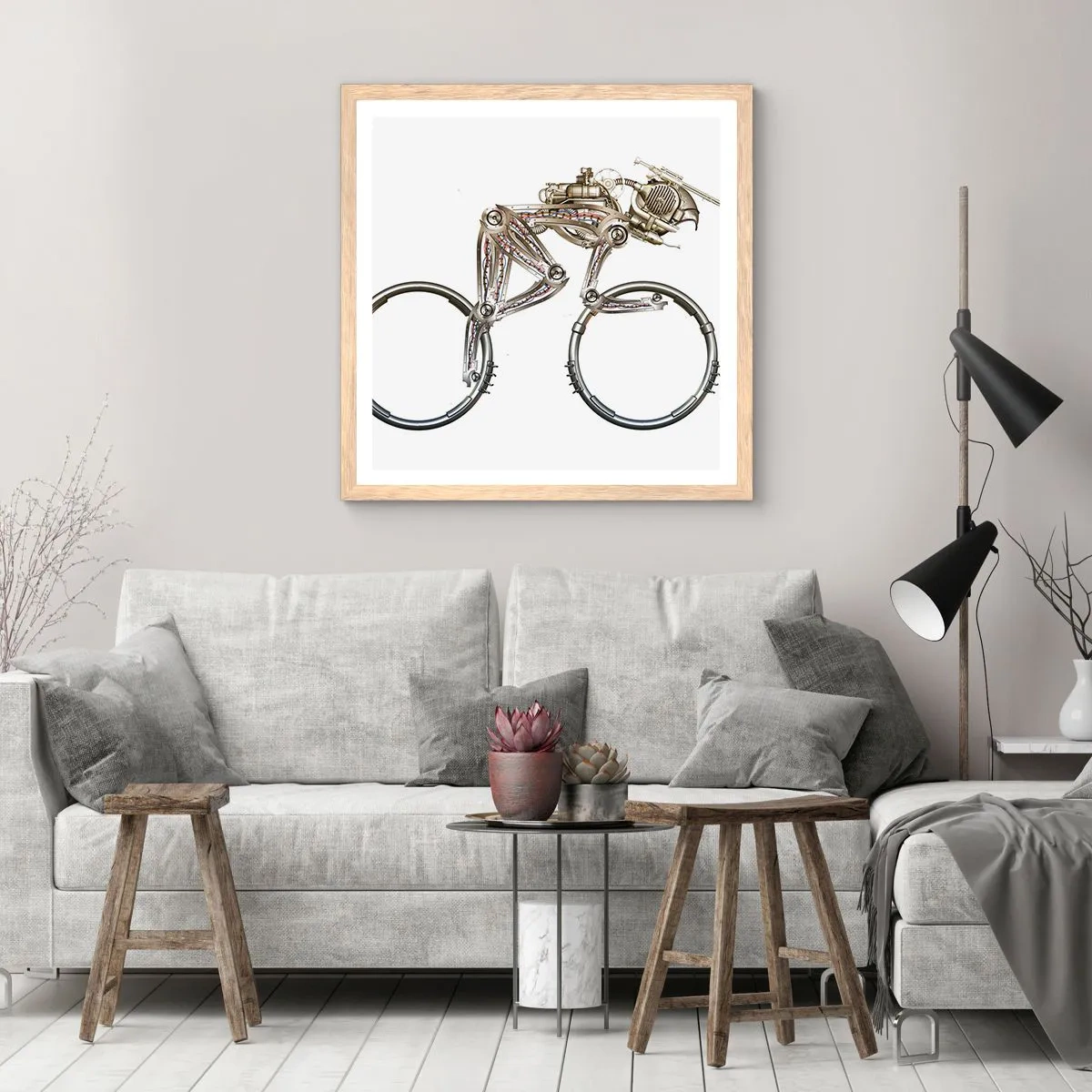 Affisch i ram av ljusek - Underbar maskin - 60x60 cm